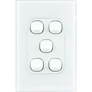 Fusion 5Gang Switch - White